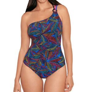 NWT Skinny Dippers Lilyhue Triple Sec One-Piece Black Size Slimming Medium